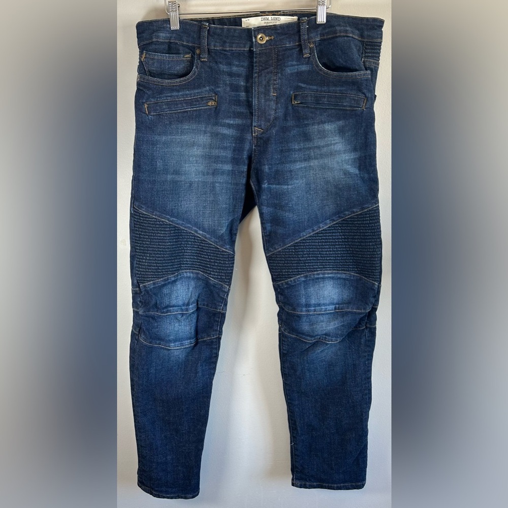 Parasuco Jeans Men's Sz 36X31 Mike Moto Fit Dark Wash Denim Medium Rise 9119KDS